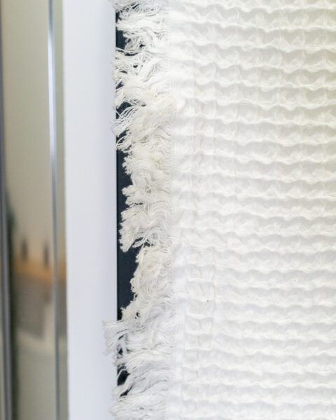 Serviette de bain en coton nid d'abeille blanche 100 x 200 cm