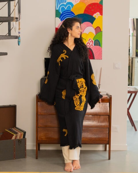 Kimono LE LEOPARD NOIR - Eden.K