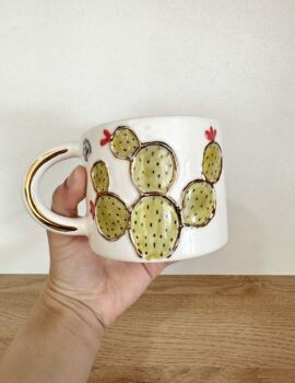 Mug artisanal en céramique – Cactus